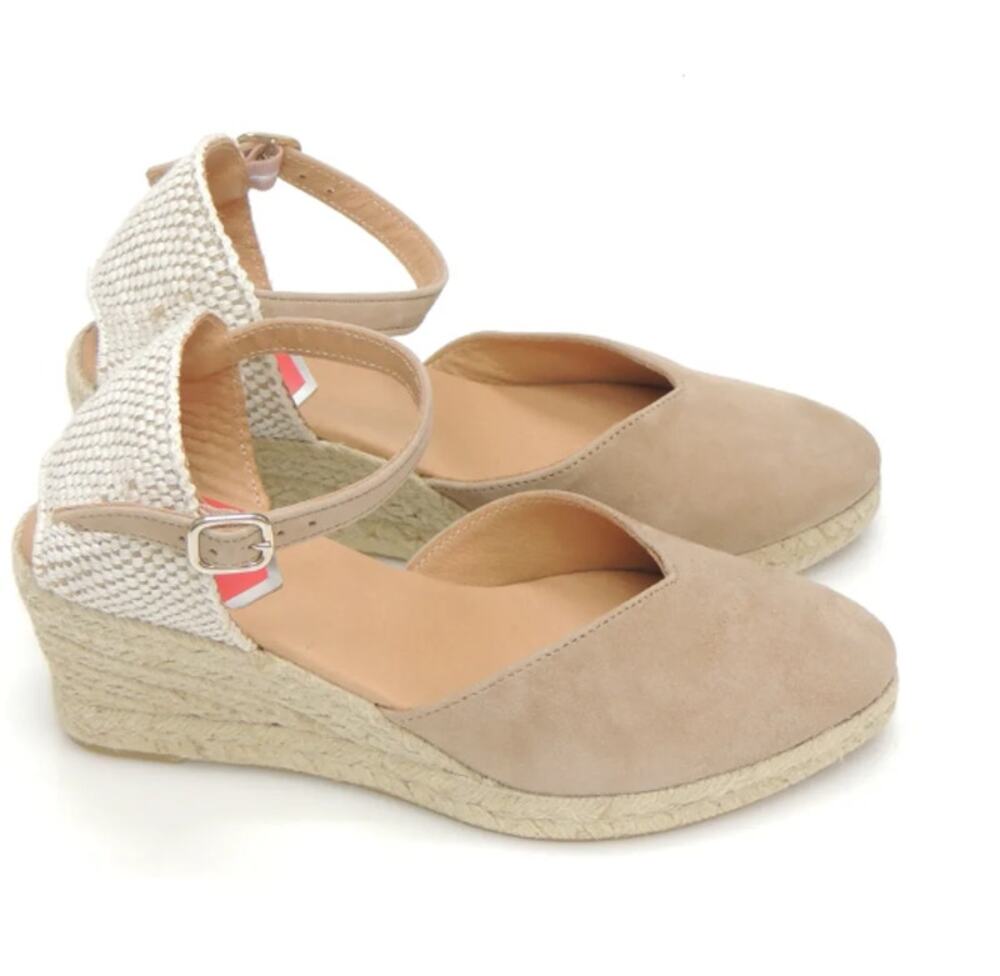 Maria Victoria Ante Wedge Espadrilles 10.5 41 NWT Tan Suede Sandals Tuckernuck